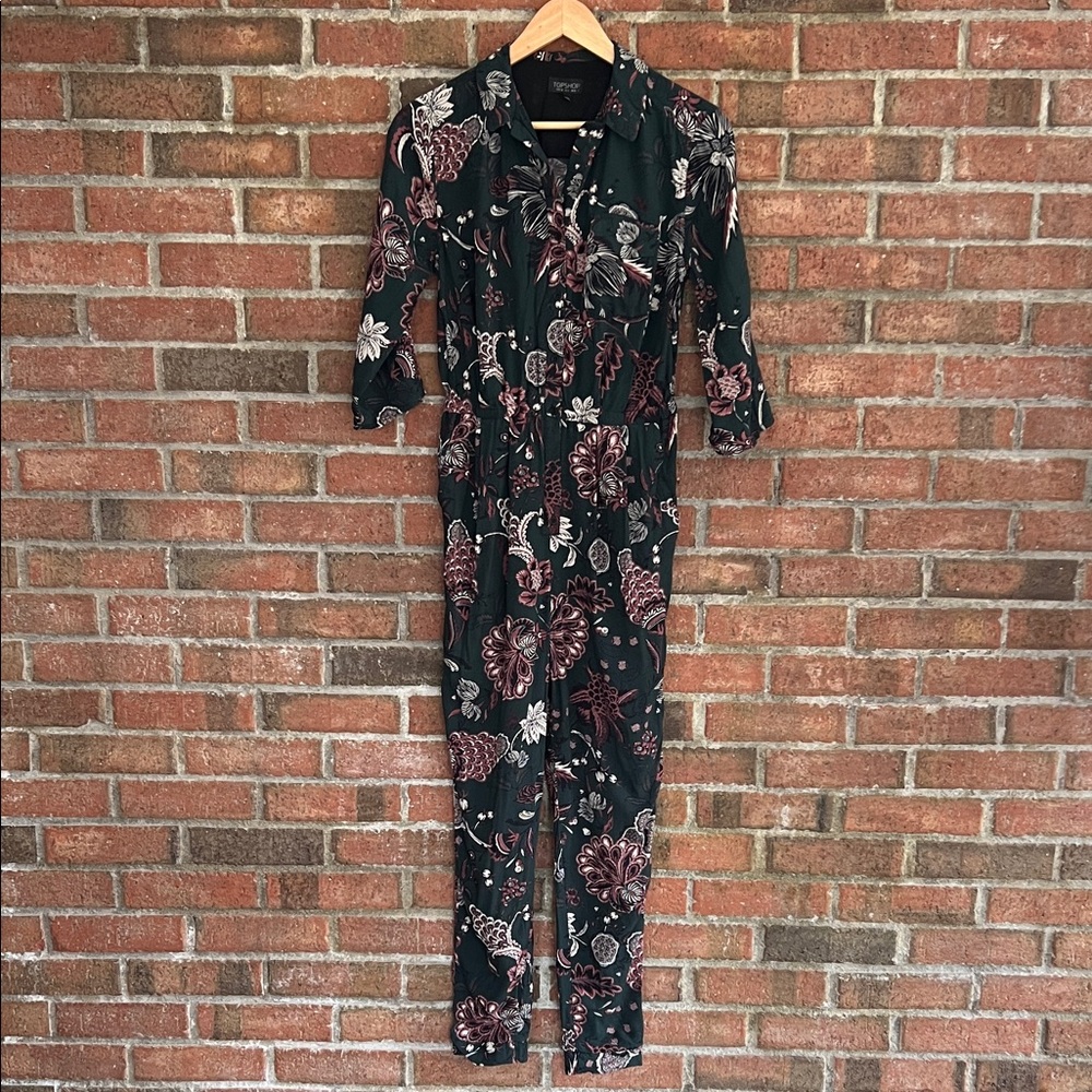 Topshop Dark Floral Jumpsuit size 4